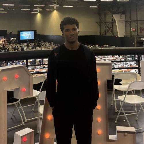 Yordanos Kassa recently represents the GVSU College of Computing at Cal Hacks